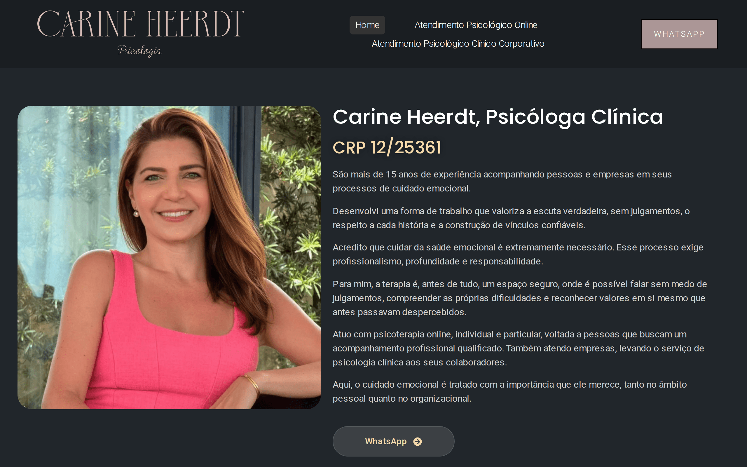 Carine Heerdt — Psicóloga — screenshot