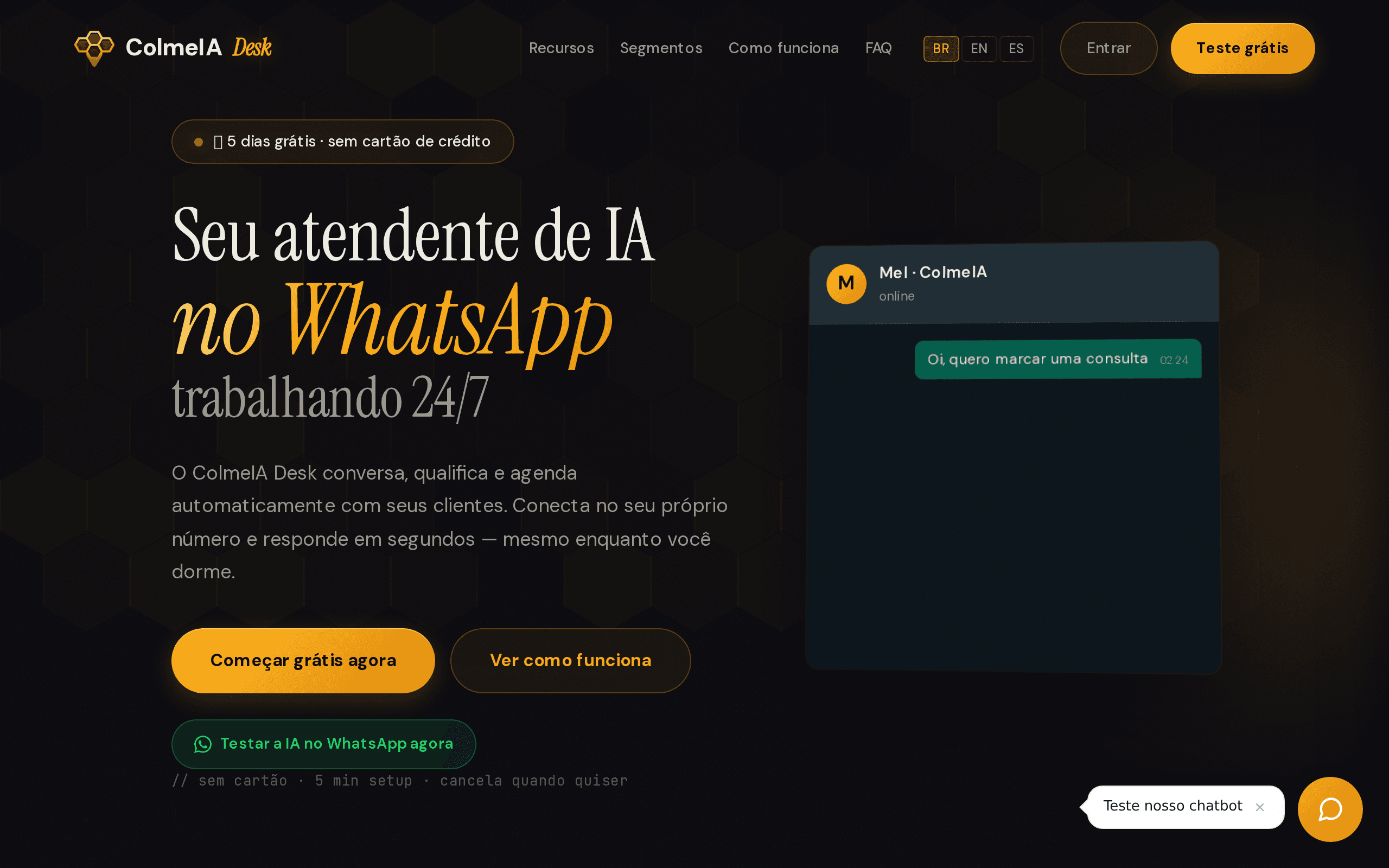 ColmeIA Desk — screenshot
