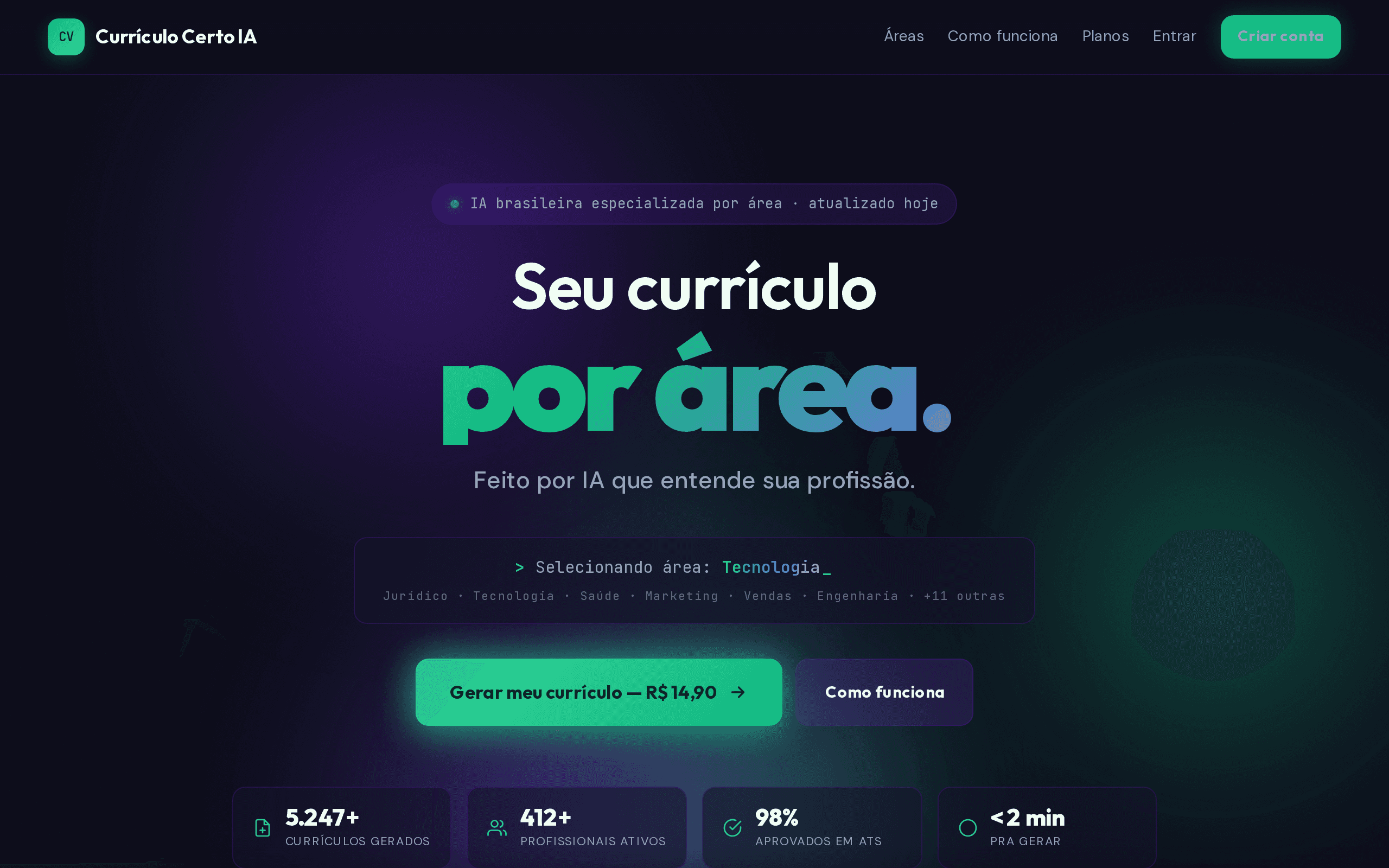 Currículo Certo IA — screenshot